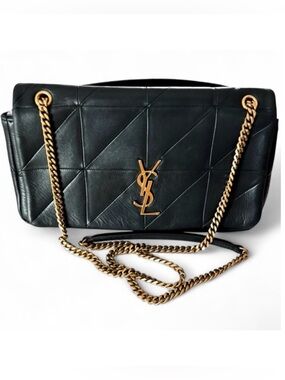 YSL Saint Laurent Jamie 4.3 Small Shoulder Bag, Vert Foncé Dark Green, Lambskin